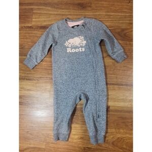 Roots Baby Size Large 12-18m Gray 1 Piece Sweat Romper